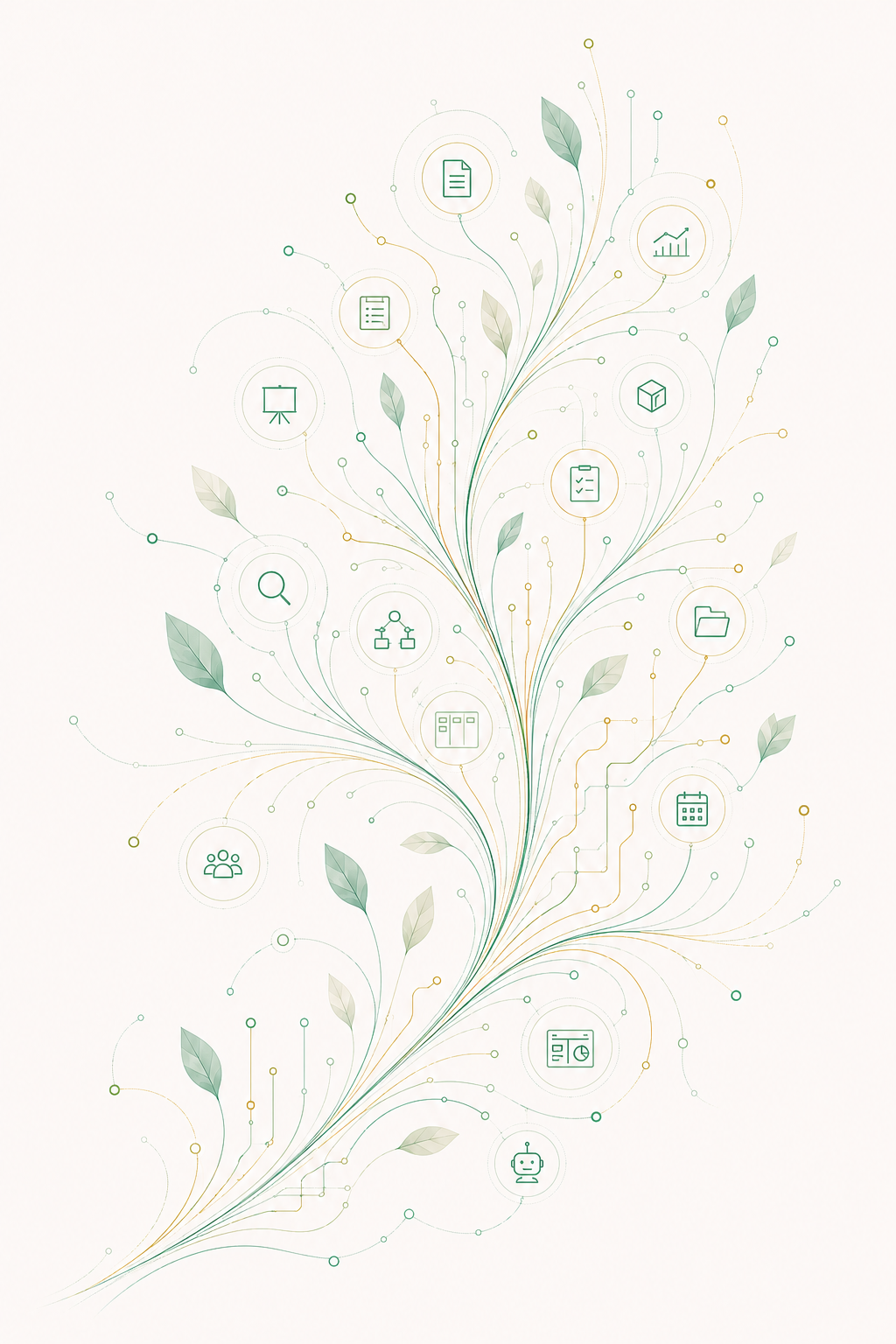 A living network of connected nodes